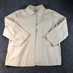 RUSS Women's XL Tan Cotton Barn Chore Utility Jacket Coat Pockets